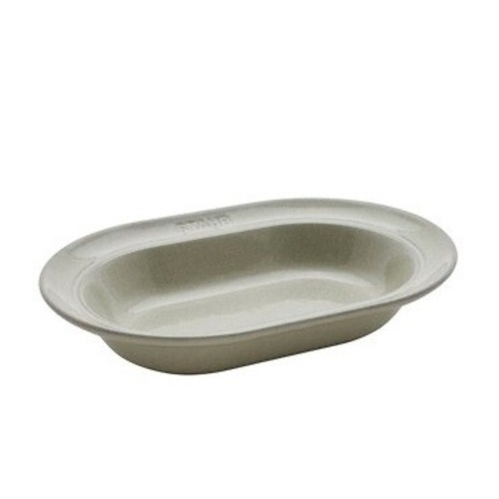 STAUB White Truffle Ceramic 10" Oval Serving Dish Stoneware New in Box